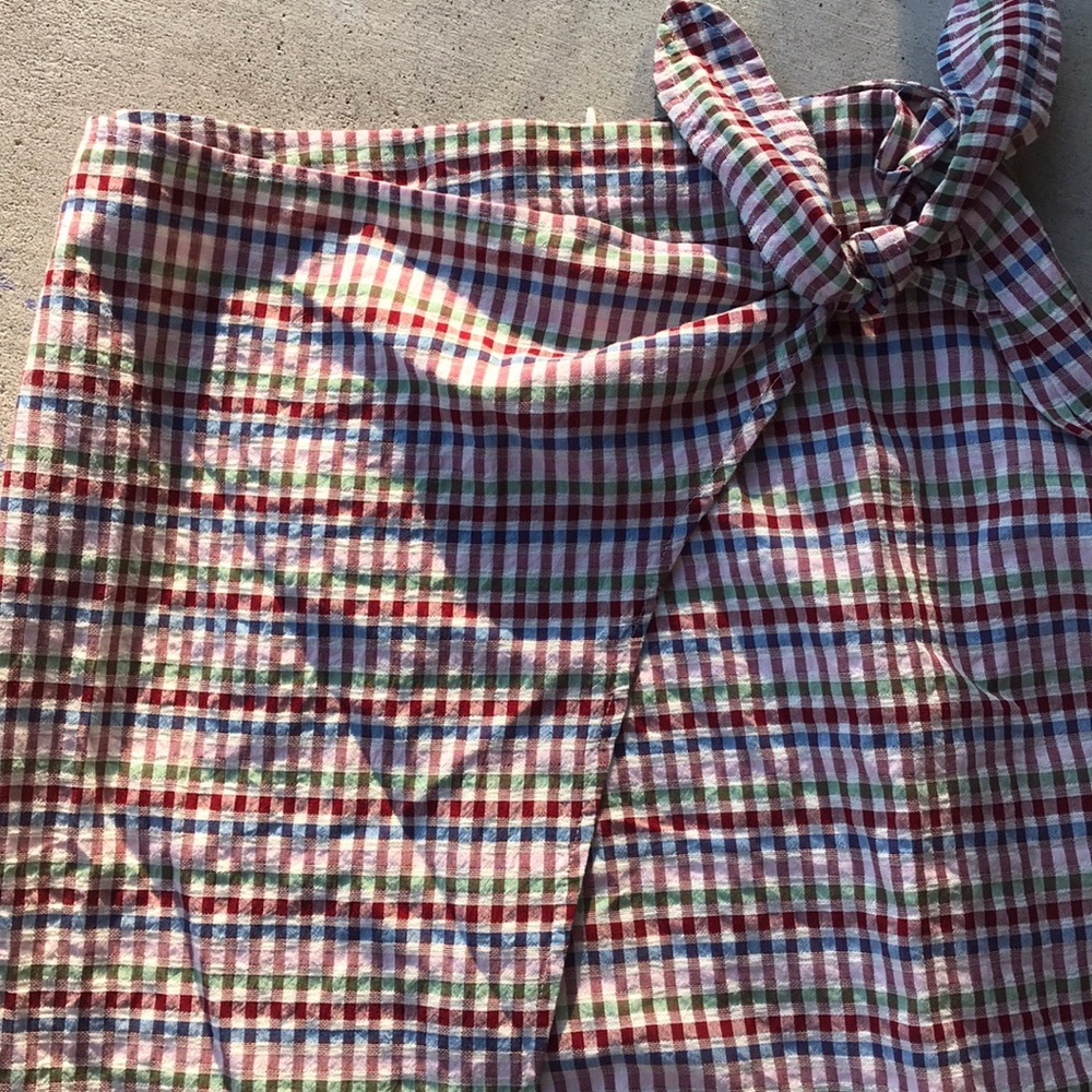 Madewell Sarong Midi Skirt in Rainbow Gingham Sz 6 - Picture 4 of 8